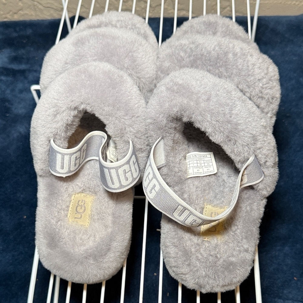 UGG Women's Oh Yeah Slide Slippers Soft Wool Amethyst Size 9 Shoes Worn Once